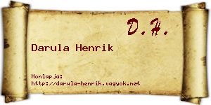 Darula Henrik névjegykártya